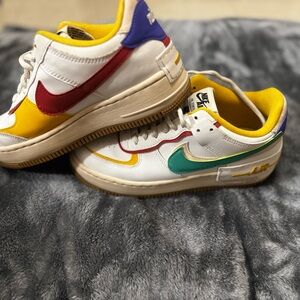 Nike Air Force 1 - White, Yellow, Red Accents